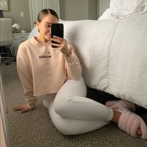 Misguided Pink Cropped Sweatshirt